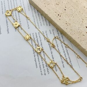 Tory Burch Gold Choker Necklace with Geometric Charms